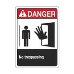 ANSI Danger No Trespassing Sign